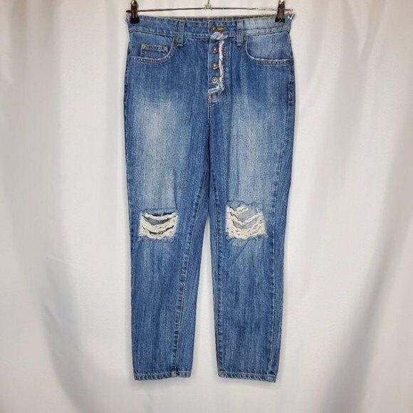CARMAR Womens 27 High Rise Exposed Button Fly Cropped Jeans - Picture 3 of 7